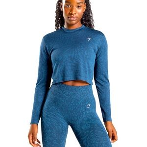 Adapt Animal Seamless Set - Long Sleeve Top & Leggings- Wild Navy Blue